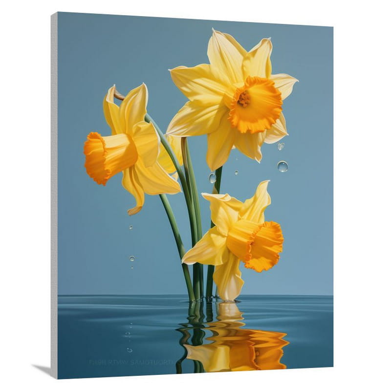 Daffodil Symphony - Minimalist - Canvas Print
