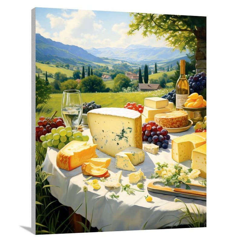 Dairy Delights: A Picnic Feast - Canvas Print