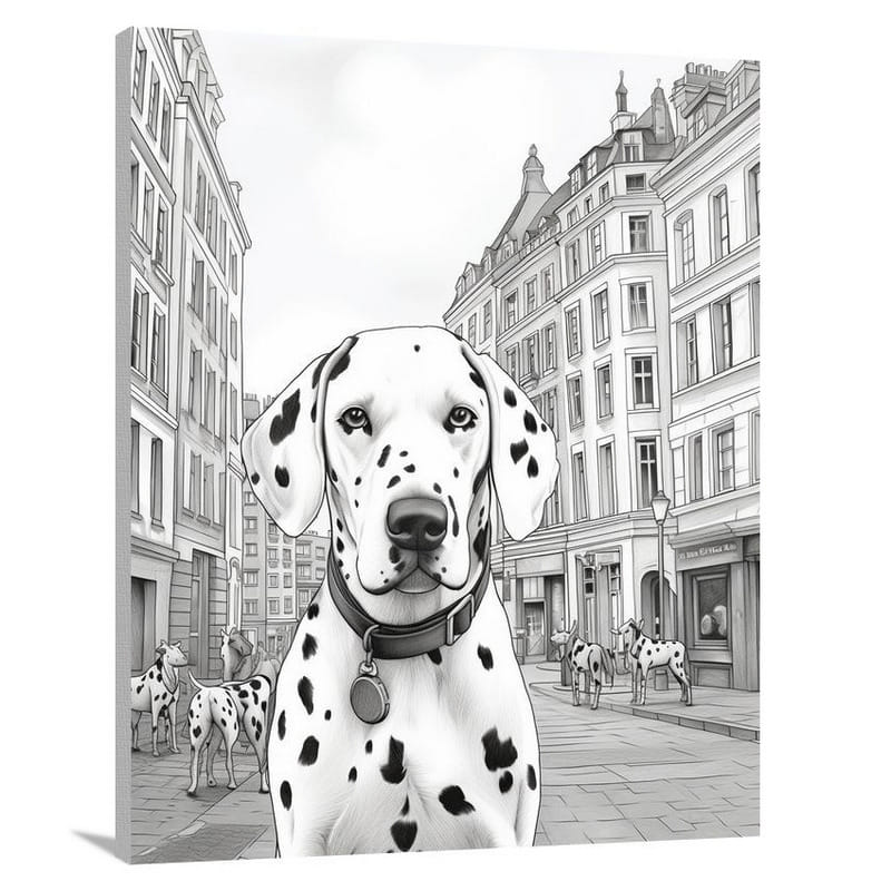 Dalmatian's Urban Symphony - Canvas Print