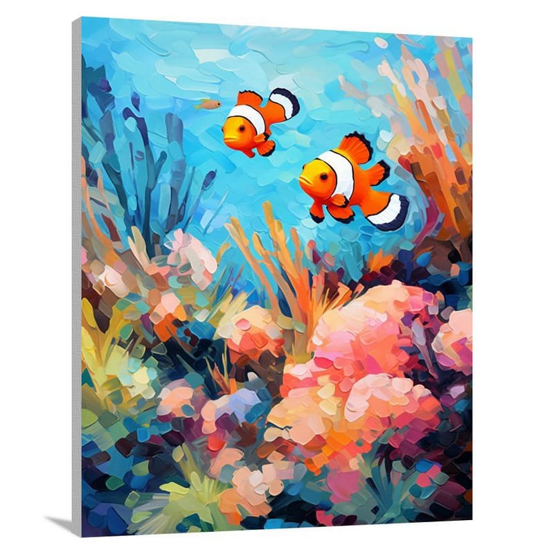Dancing Colors: Clown Fish Symphony - Canvas Print