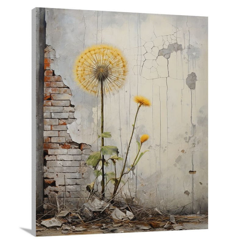 Dandelion's Resilience - Contemporary Art 2 - Canvas Print