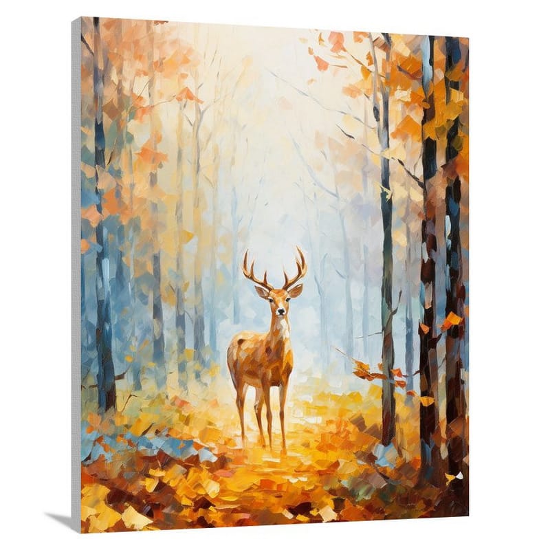 Deer in Autumn Woods - Canvas Print