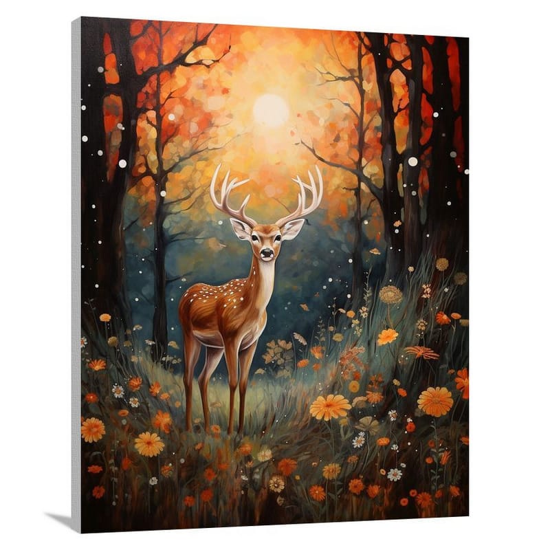 Deer's Serenade - Contemporary Art - Canvas Print