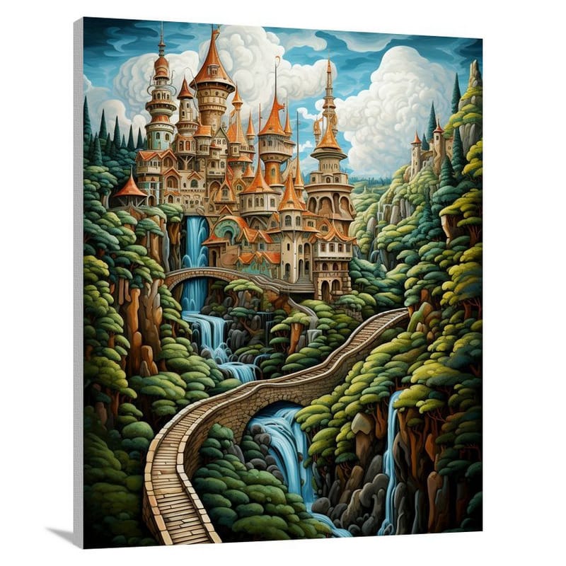 Denmark's Enchanting Cascade - Canvas Print