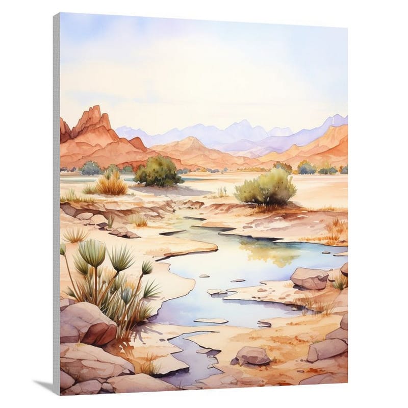 Desert Oasis - Watercolor - Canvas Print