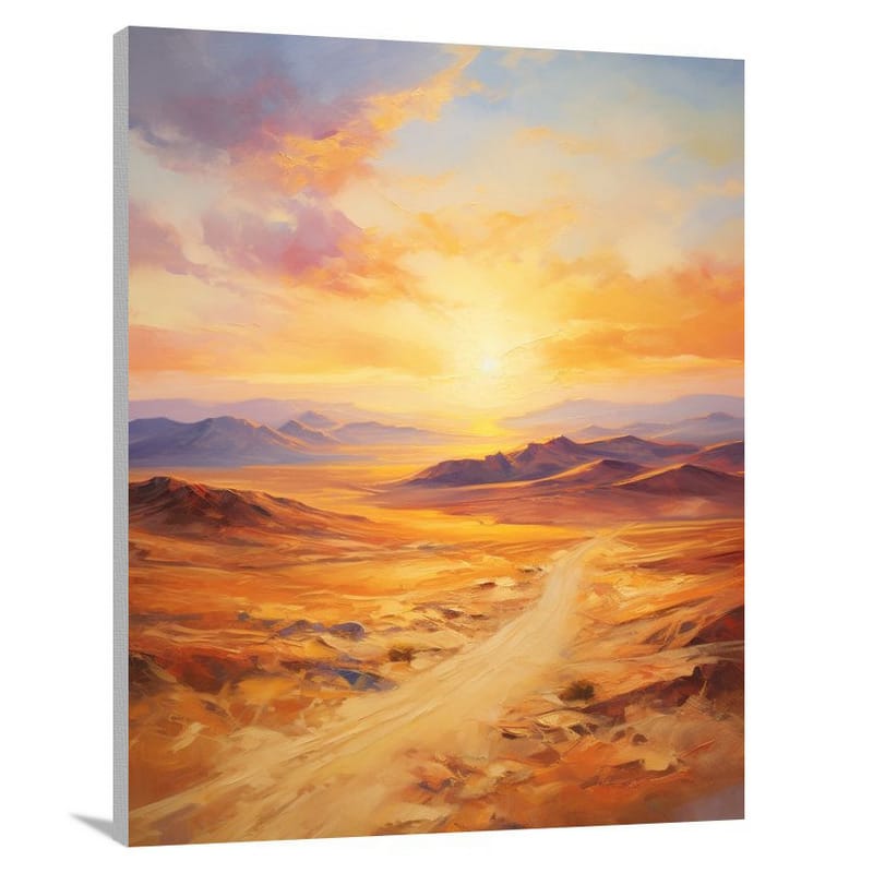 Desert's Fiery Embrace - Canvas Print