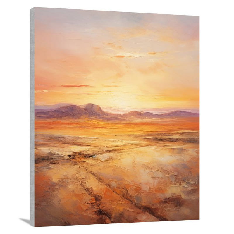 Desert's Fiery Embrace - Impressionist - Canvas Print