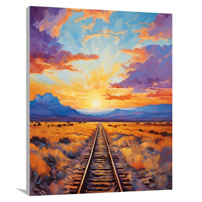 Desert Symphony: New Mexico's Fiery Horizon - Canvas Print