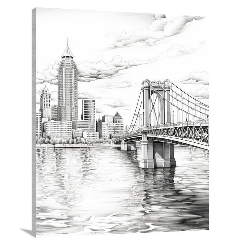 Detroit Harmony - Black And White - Canvas Print