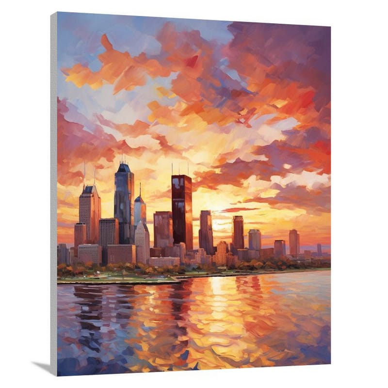 Detroit Sunset - Canvas Print