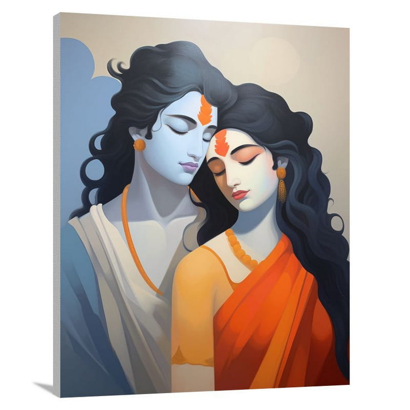 Divine Love: Hinduism's Embrace - Canvas Print
