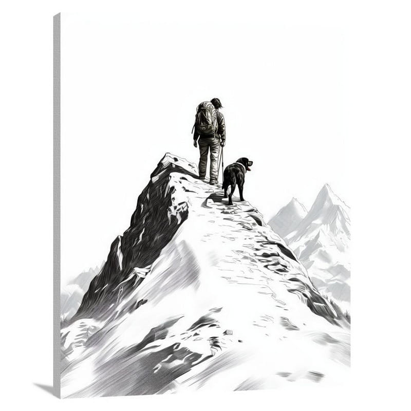 Dog's Heroic Ascent - Canvas Print