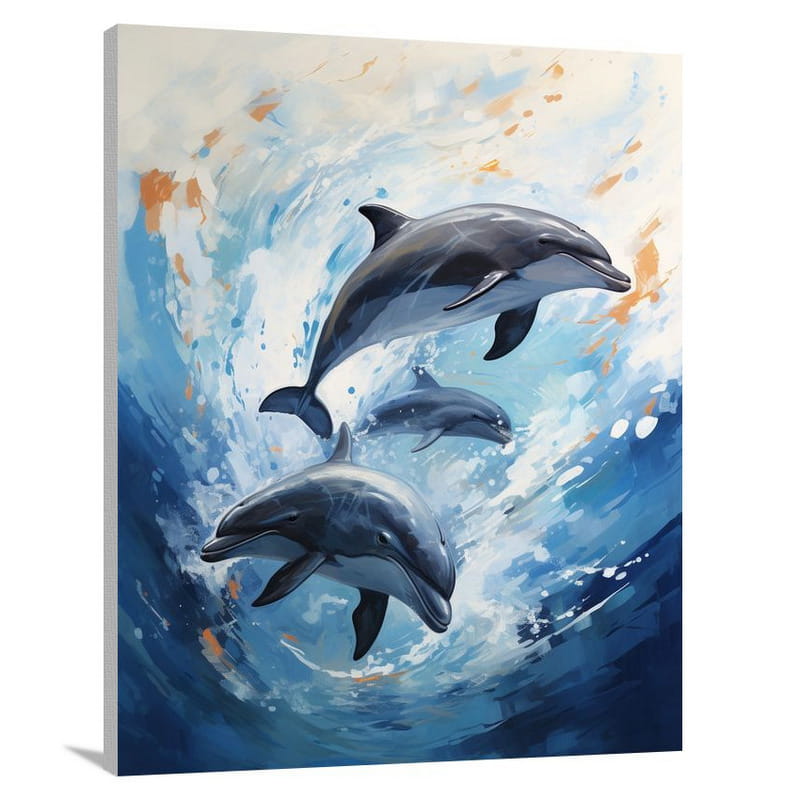 Dolphin's Resilience - Canvas Print