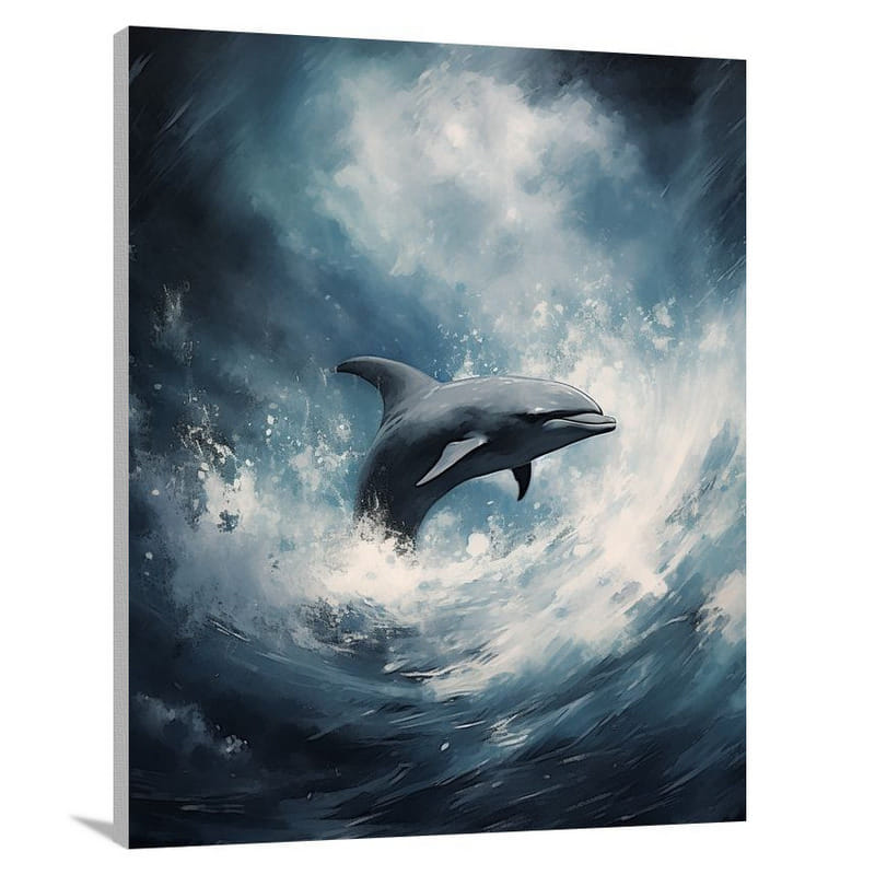 Dolphin's Resilience - Minimalist - Canvas Print