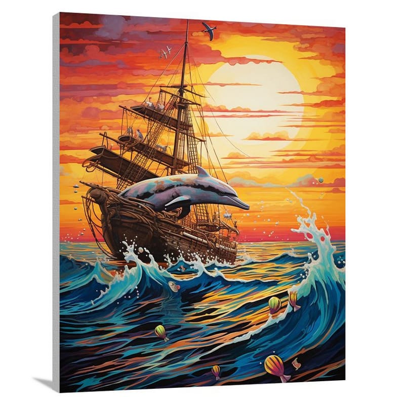 Dolphin's Voyage - Canvas Print