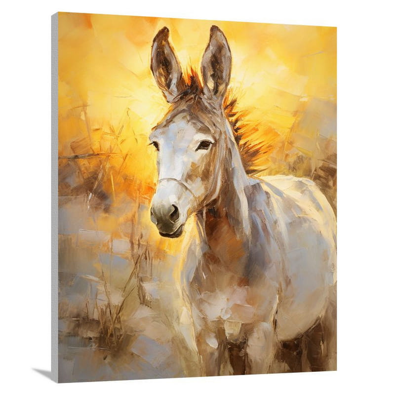 Donkey's Serene Sunset - Canvas Print