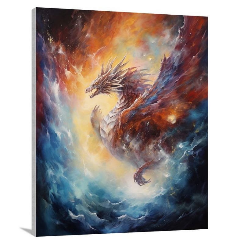 Dragon's Stardust Journey in Space Fiction - Canvas Print