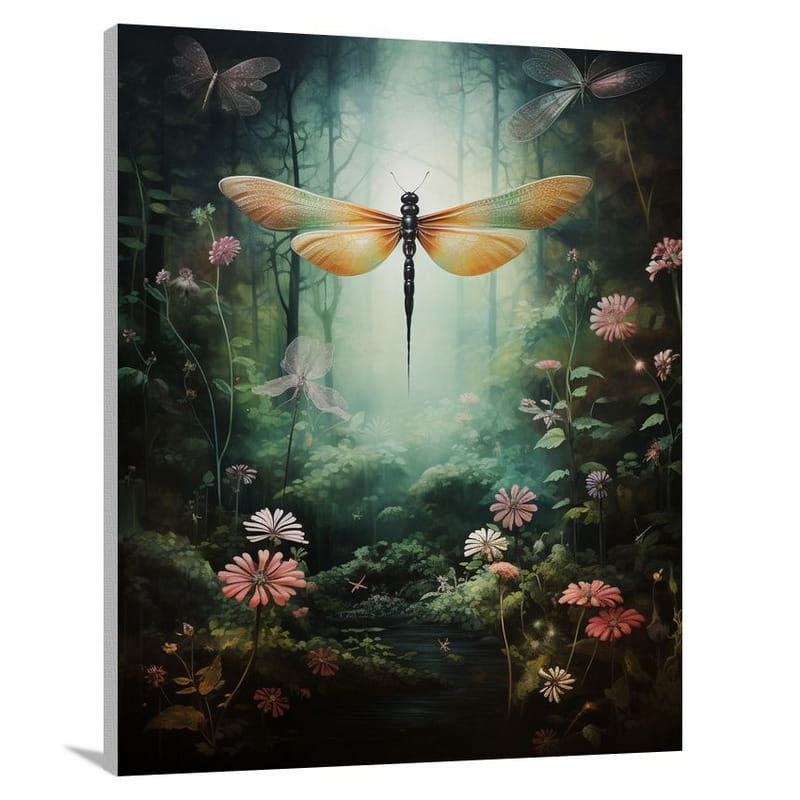 Dragonfly's Enchantment - Contemporary Art - Canvas Print