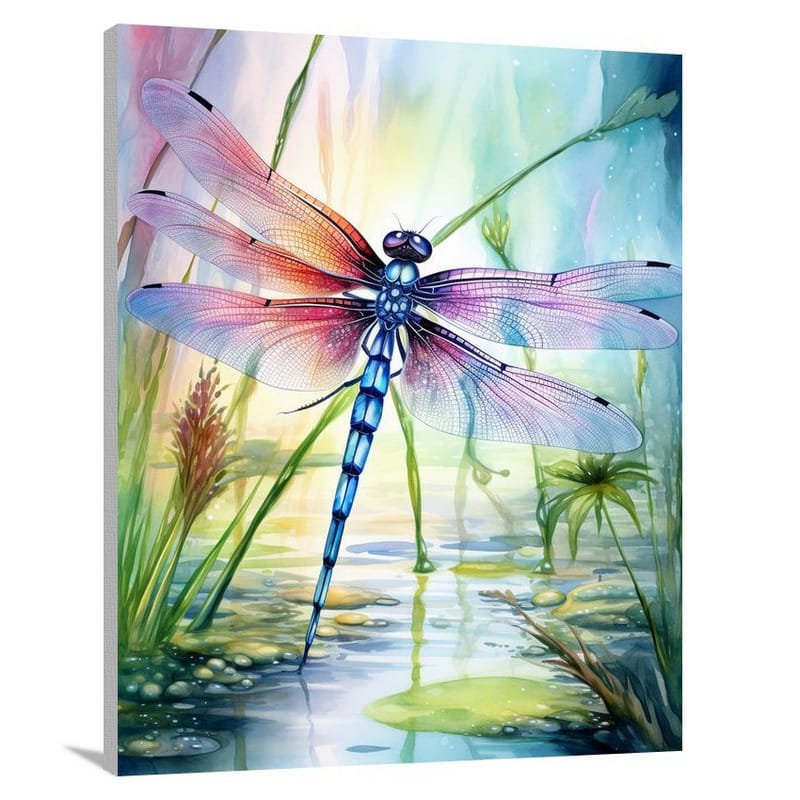 Dragonfly's Metamorphosis - Watercolor - Canvas Print