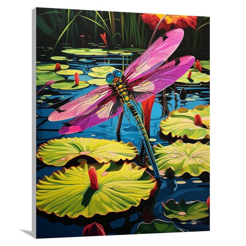Dragonfly's Serene Haven - Canvas Print