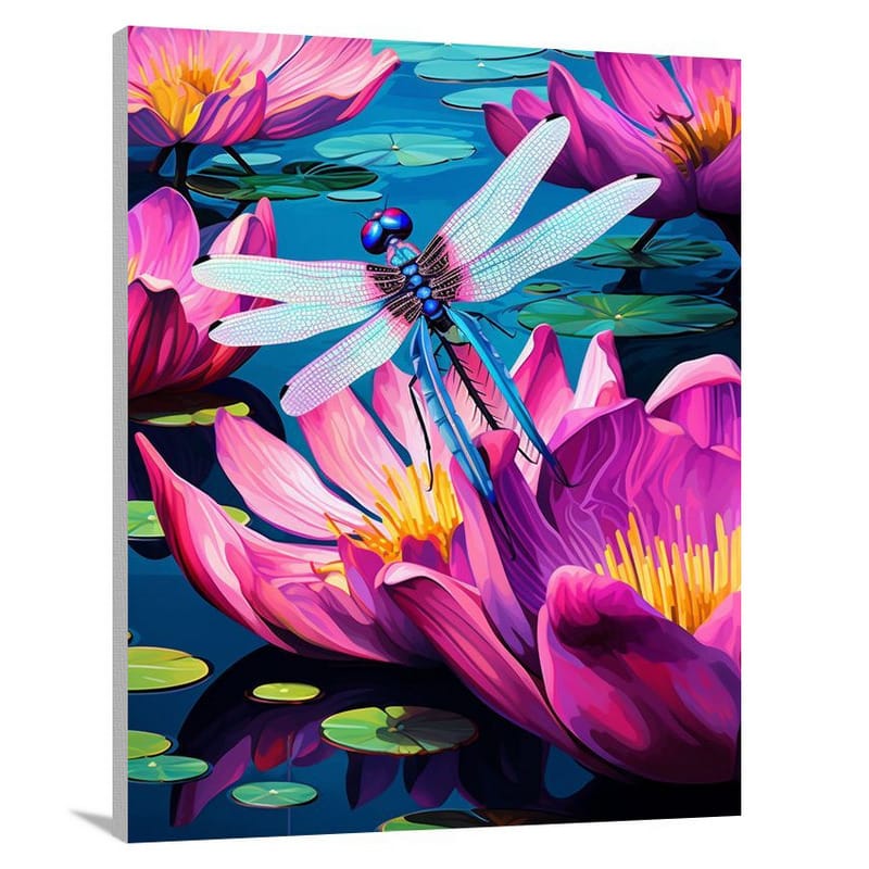 Dragonfly's Serene Haven - Pop Art - Canvas Print