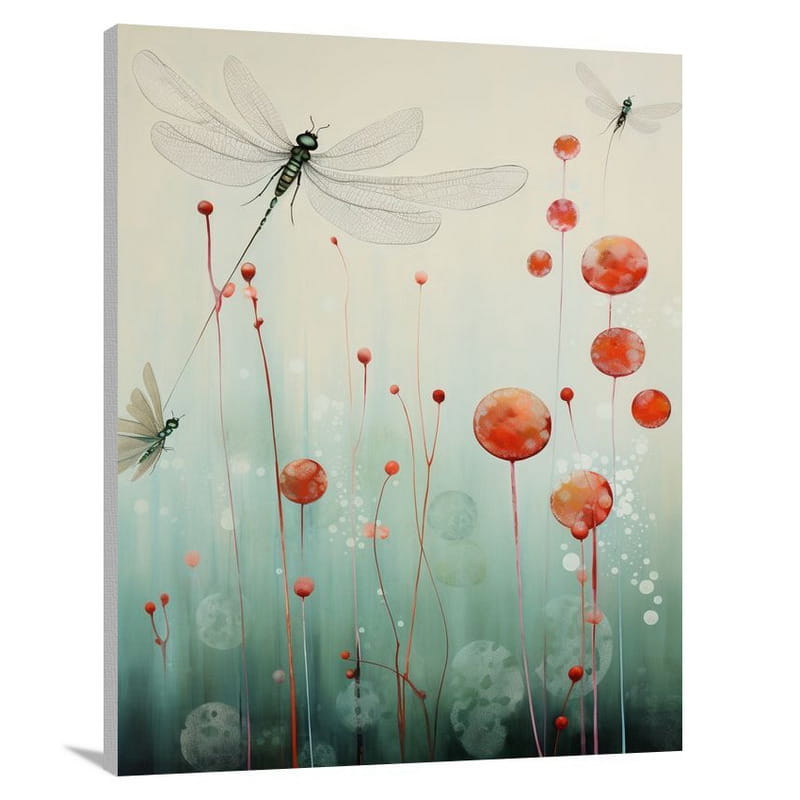 Dragonfly's Whimsical Journey - Canvas Print