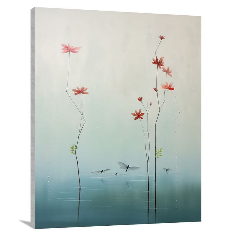 Dragonfly's Whimsical Journey - Minimalist - Canvas Print
