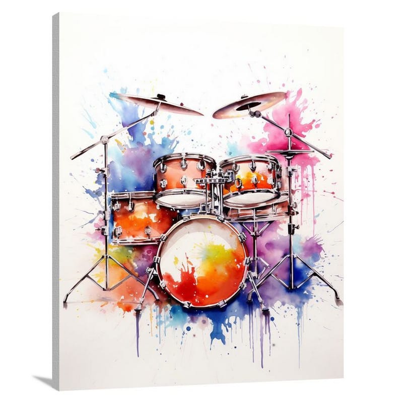 Drum - Watercolor - Canvas Print