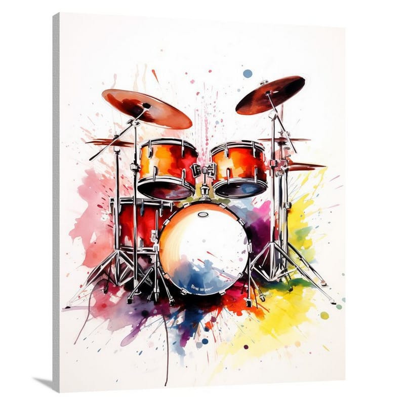 Drumming Harmony - Watercolor - Canvas Print