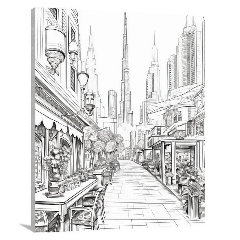 Dubai Souk: Vibrant Conversations - Canvas Print
