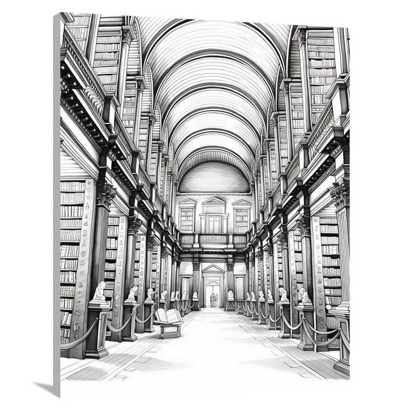 Dublin's Whispers - Black And White - Canvas Print