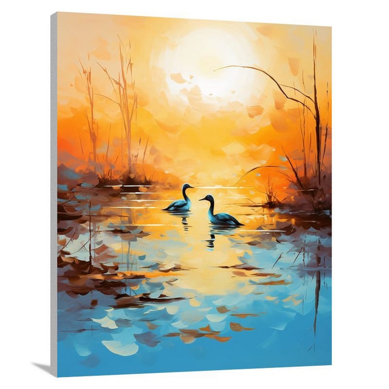 Duck's Ethereal Encounter - Canvas Print
