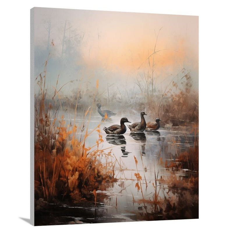Duck's Ethereal Flight - Canvas Print