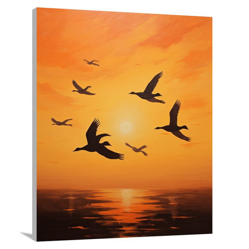 Duck's Flight - Minimalist - Canvas Print