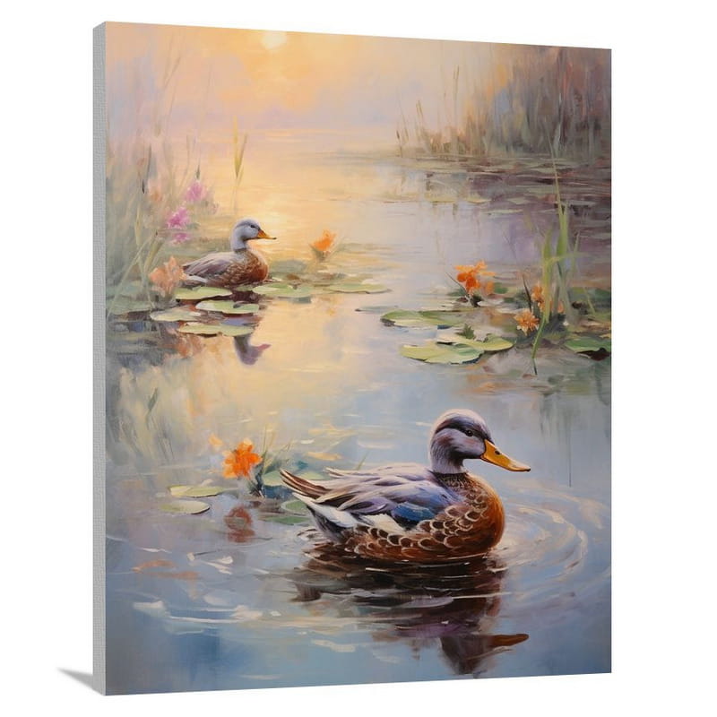 Duck's Serenade - Impressionist - Canvas Print