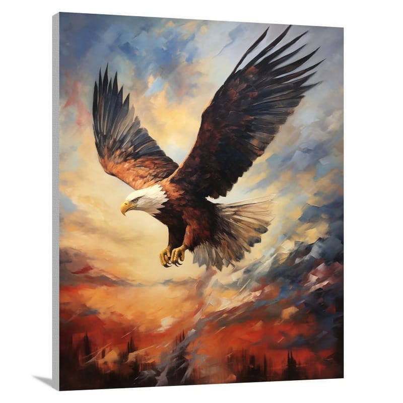 Eagle's Fiery Flight - Canvas Print