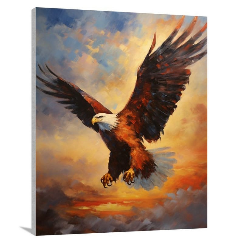 Eagle's Fiery Flight - Impressionist - Canvas Print