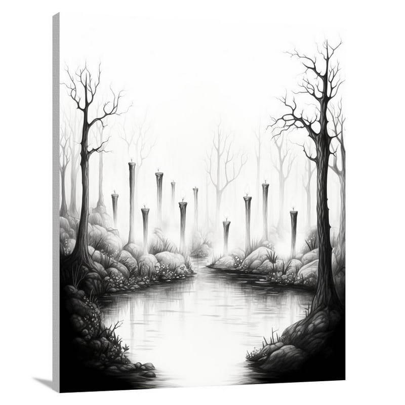 Easter Candlelit Forest - Canvas Print