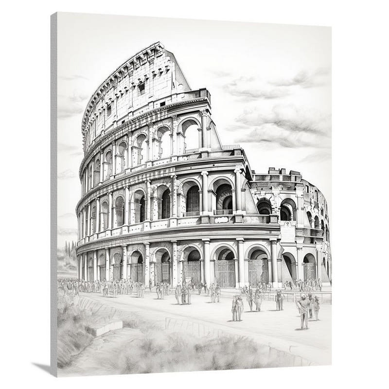 Echoes of Rome - Black And White - Canvas Print