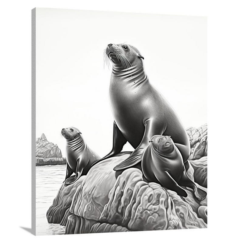Ecuador's Enchanting Seals - Canvas Print