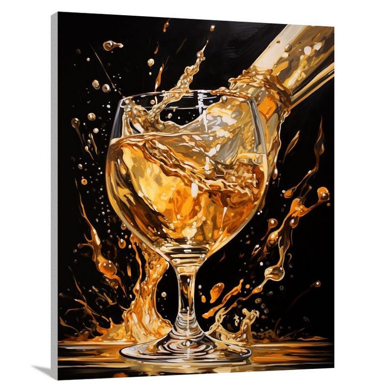 Effervescent Elixir: Champagne Symphony - Canvas Print