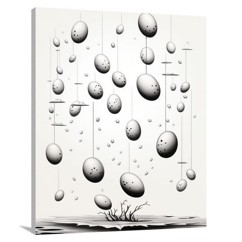 Egg Symphony - Black And White - Canvas Print