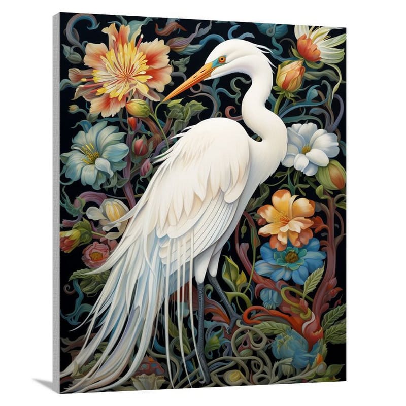 Egret's Enchanting Aviary - Canvas Print
