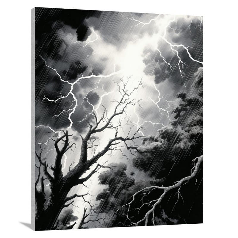 Electric Forest - Black And White - Canvas Print