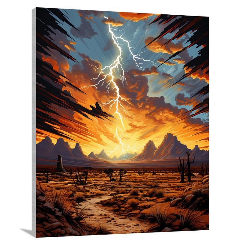 Electric Skies: Lightning's Embrace - Canvas Print