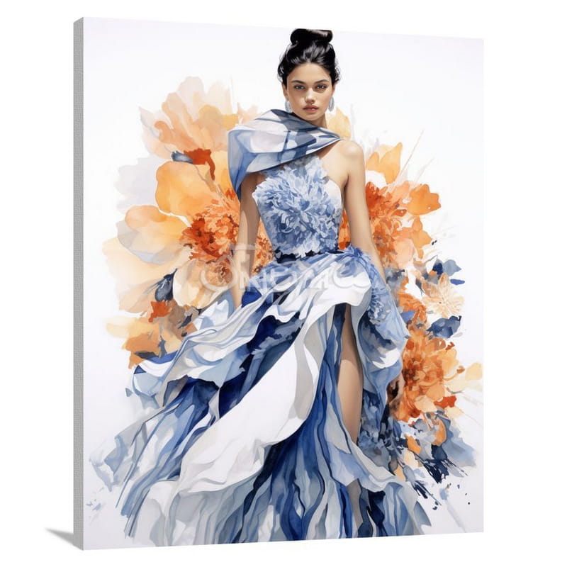 Elegance Unveiled: Women's Fashion - Watercolor - Canvas Print