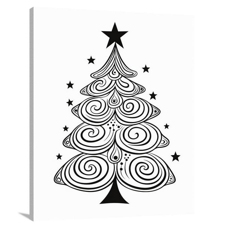 Elegant Festivity: Christmas Tree Delight - Canvas Print