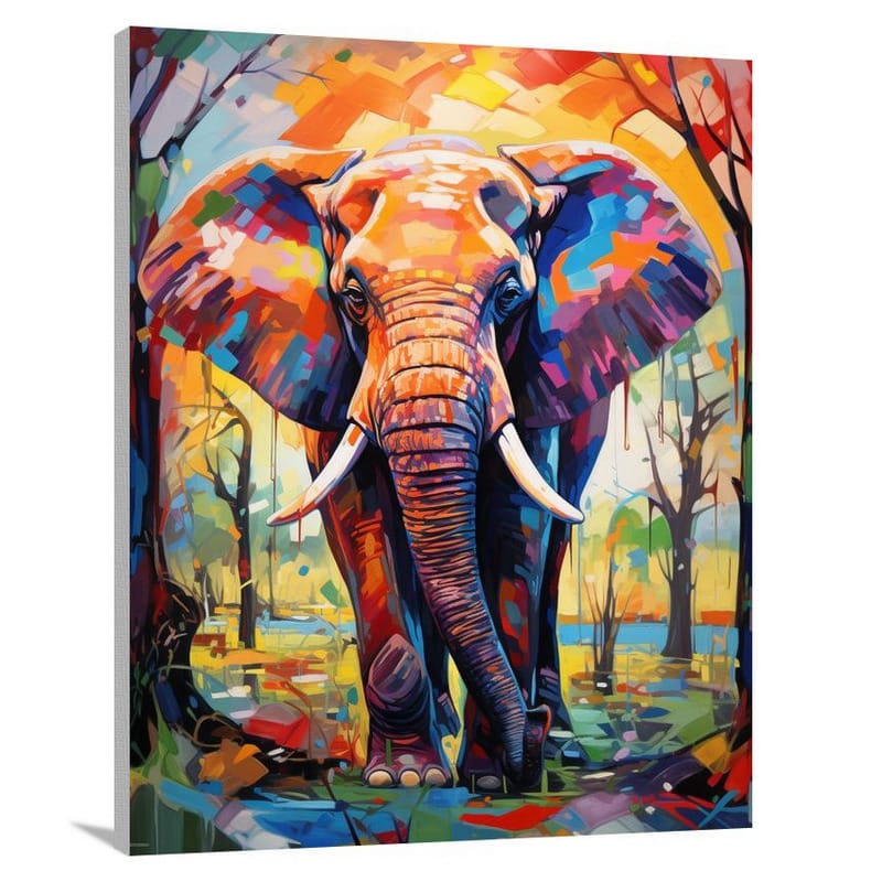 Elephant's Wild Symphony - Canvas Print