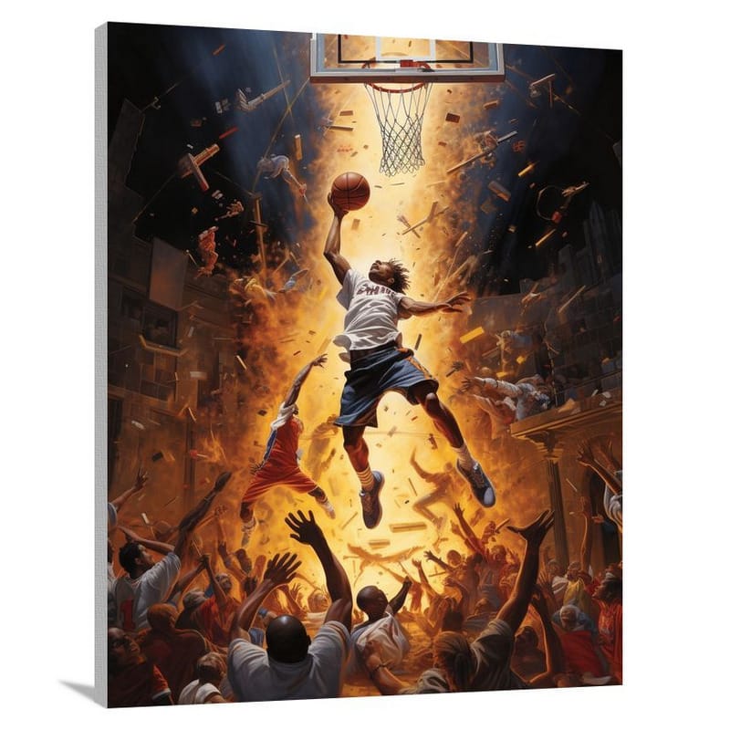 Elevated Rhythm: Basketball's Breath - Canvas Print