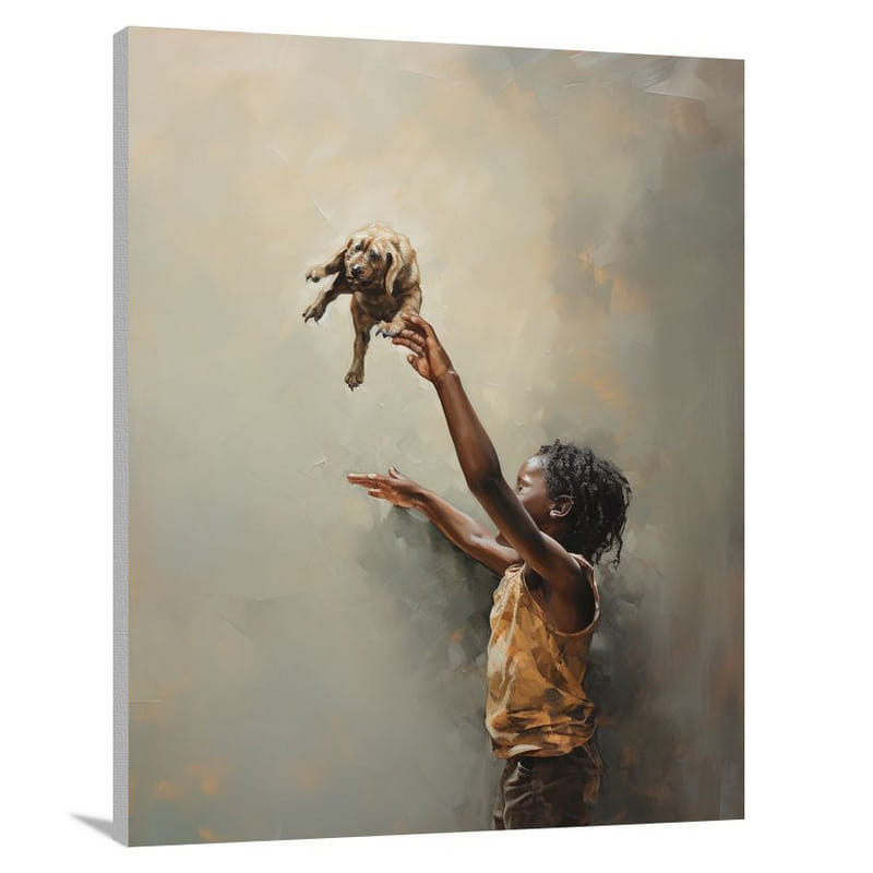 Embrace of Compassion: Pet Adoption - Canvas Print